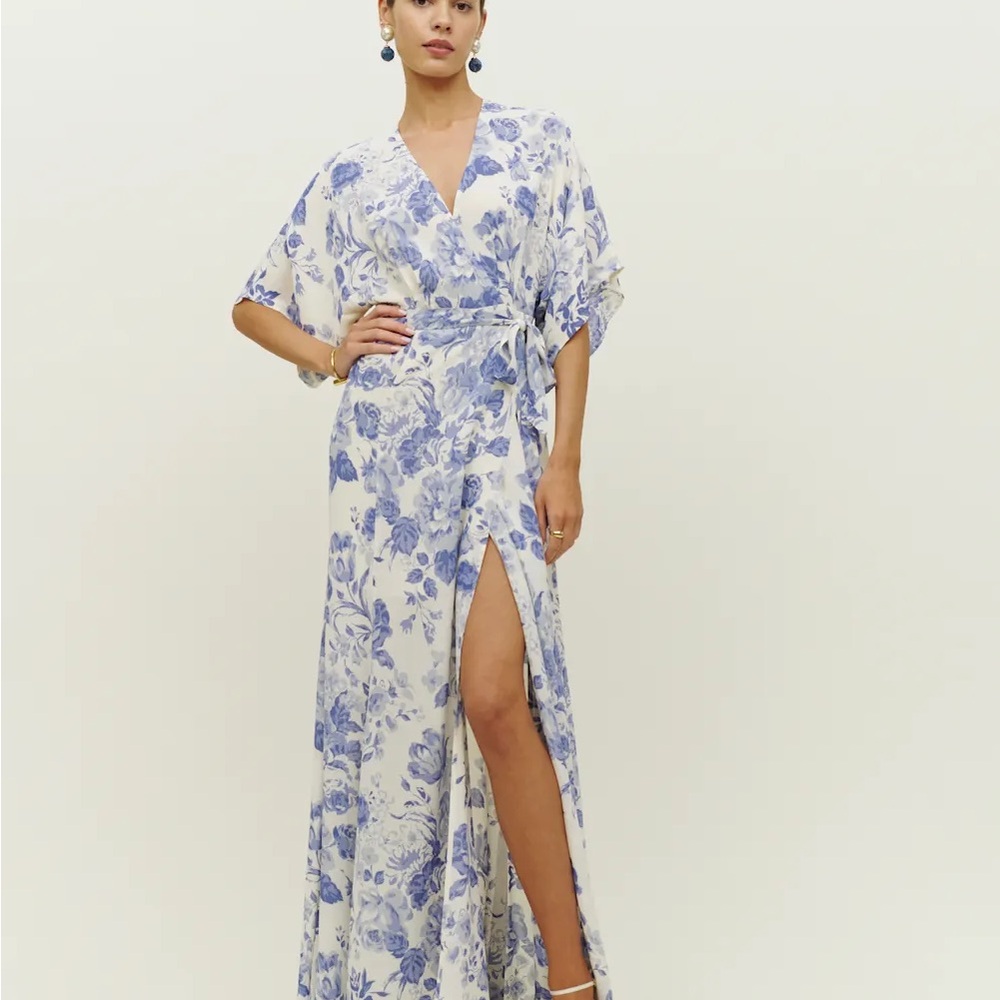 Reformation Blue and White Floral Maxi Dress
